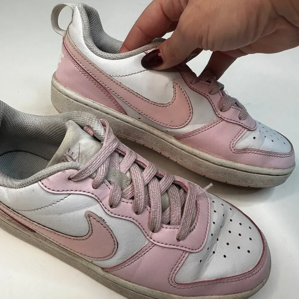 Nike Grade School Court Borough Pink White Low Sneakers